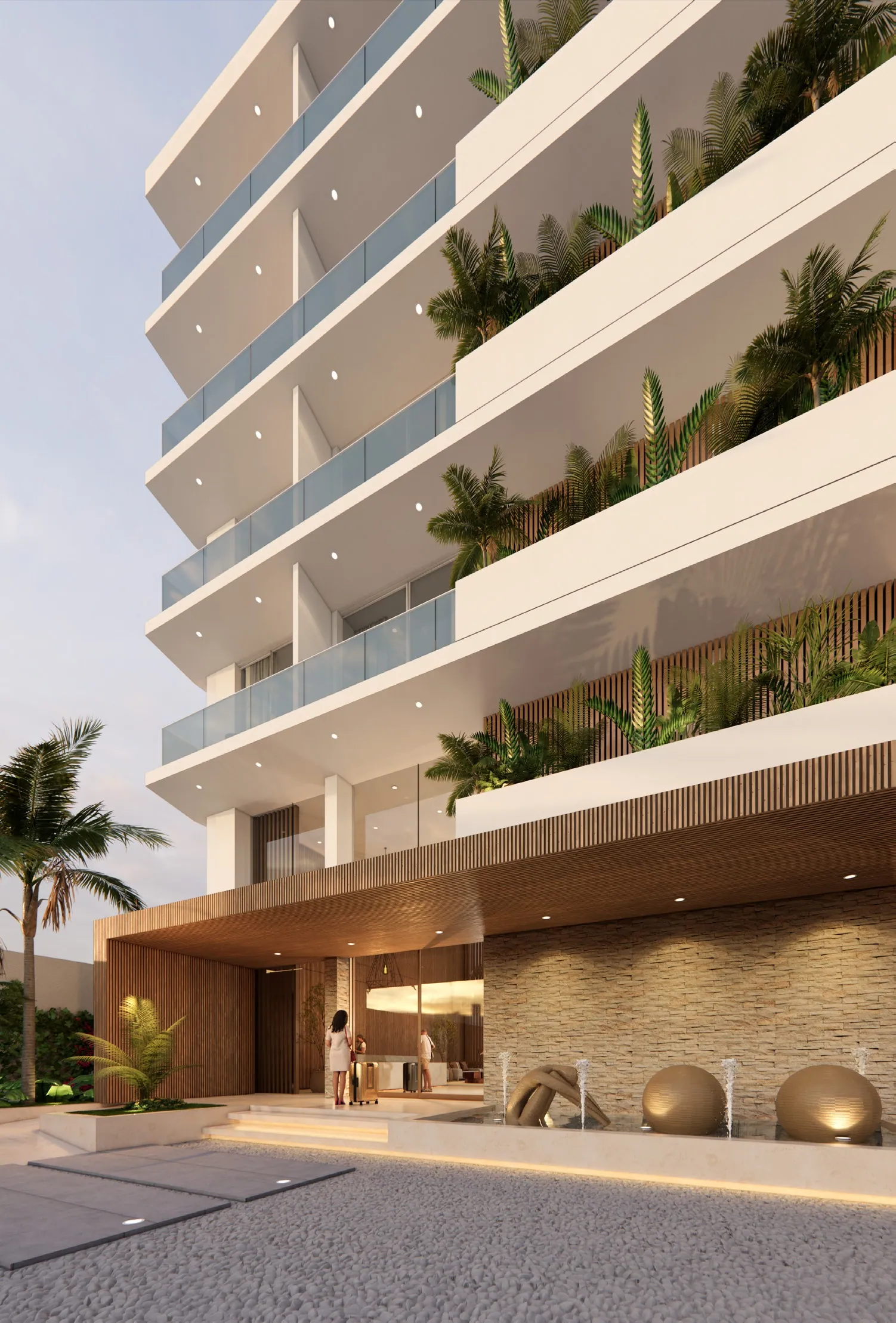 Edificio Ensenada 2 · Detalle fachada acceso y lobby