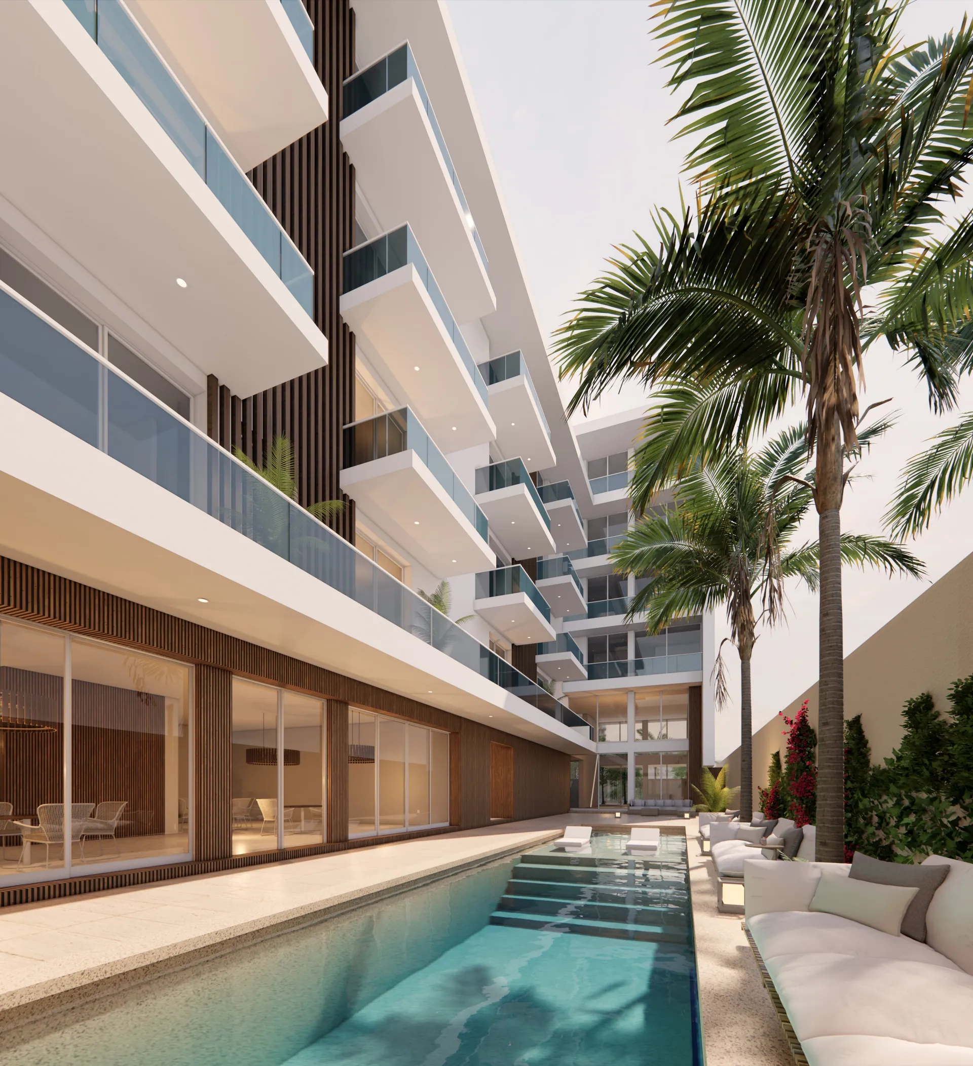 Edificio Ensenada 2 · Canal de nado y balcones