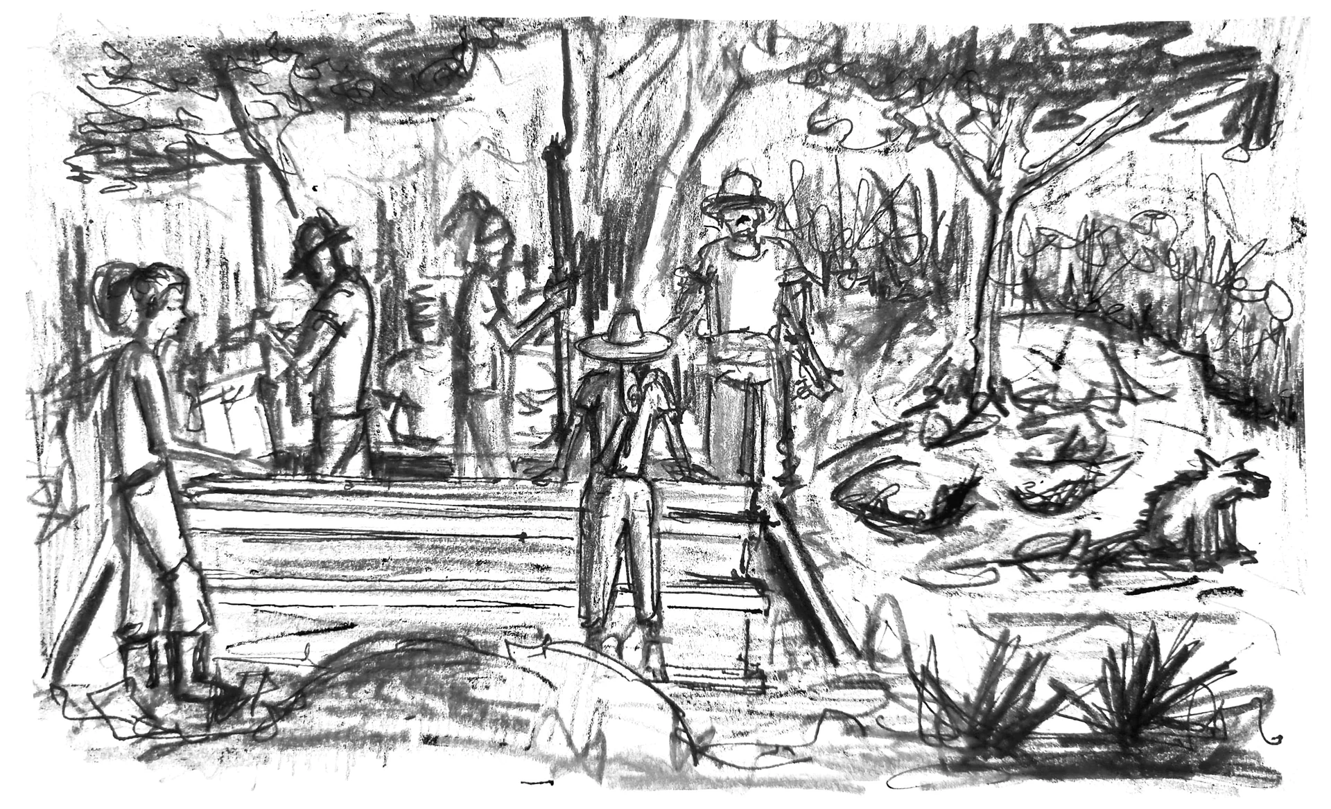 Boceto paisaje caficultor